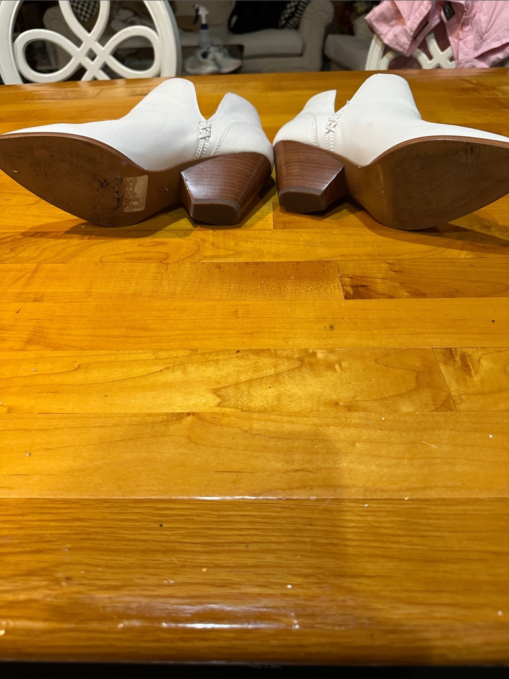 Frye Cream Leather Cutout Ankle Booties - Picture 6 of 7
